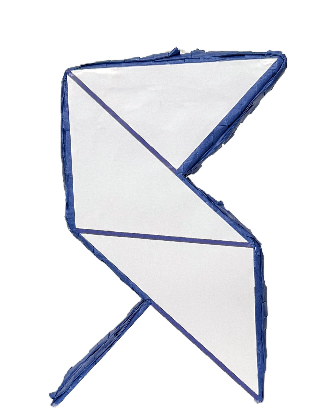 Navy and white corporate logo piñata