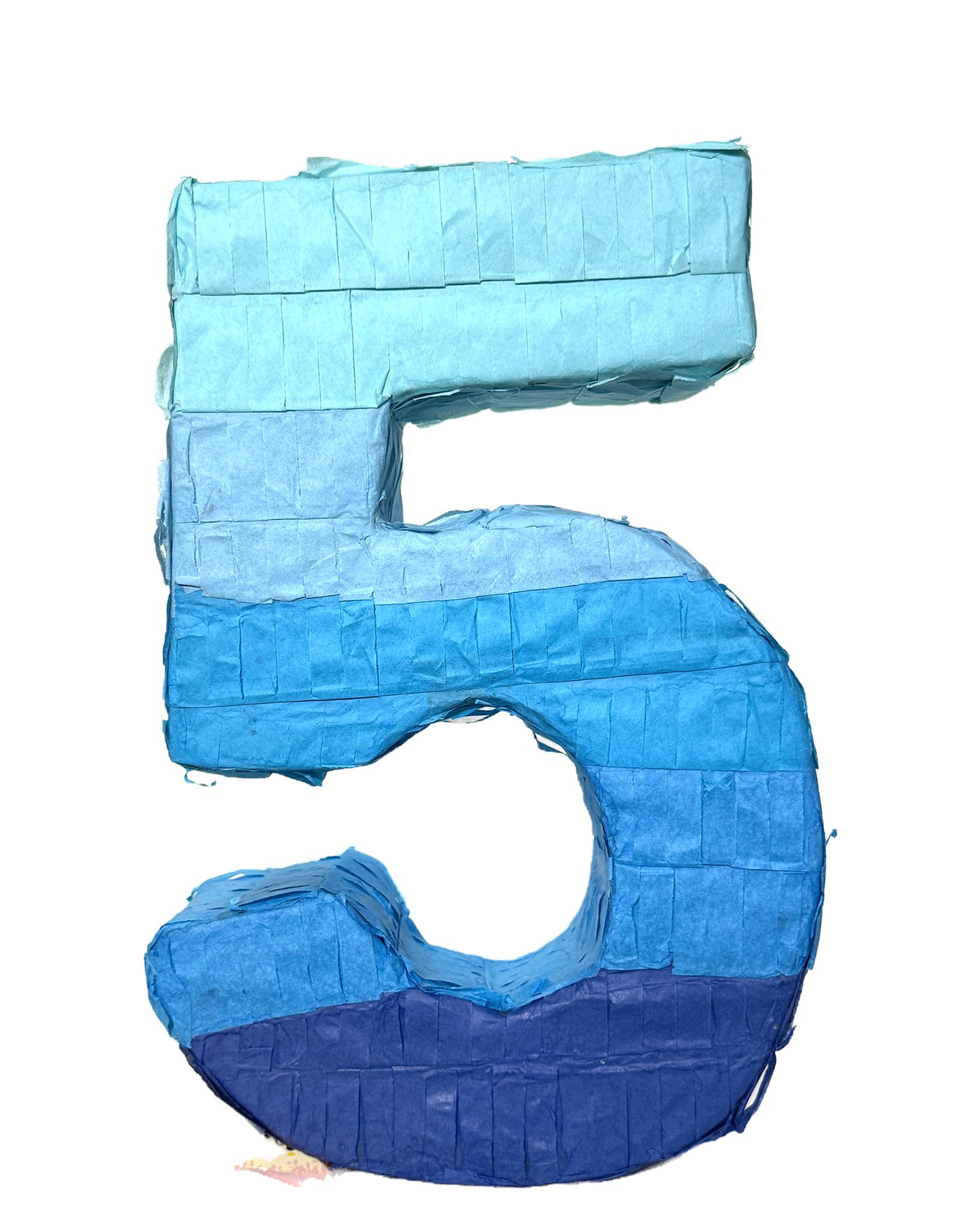 Blue ombre number five milestone piñata